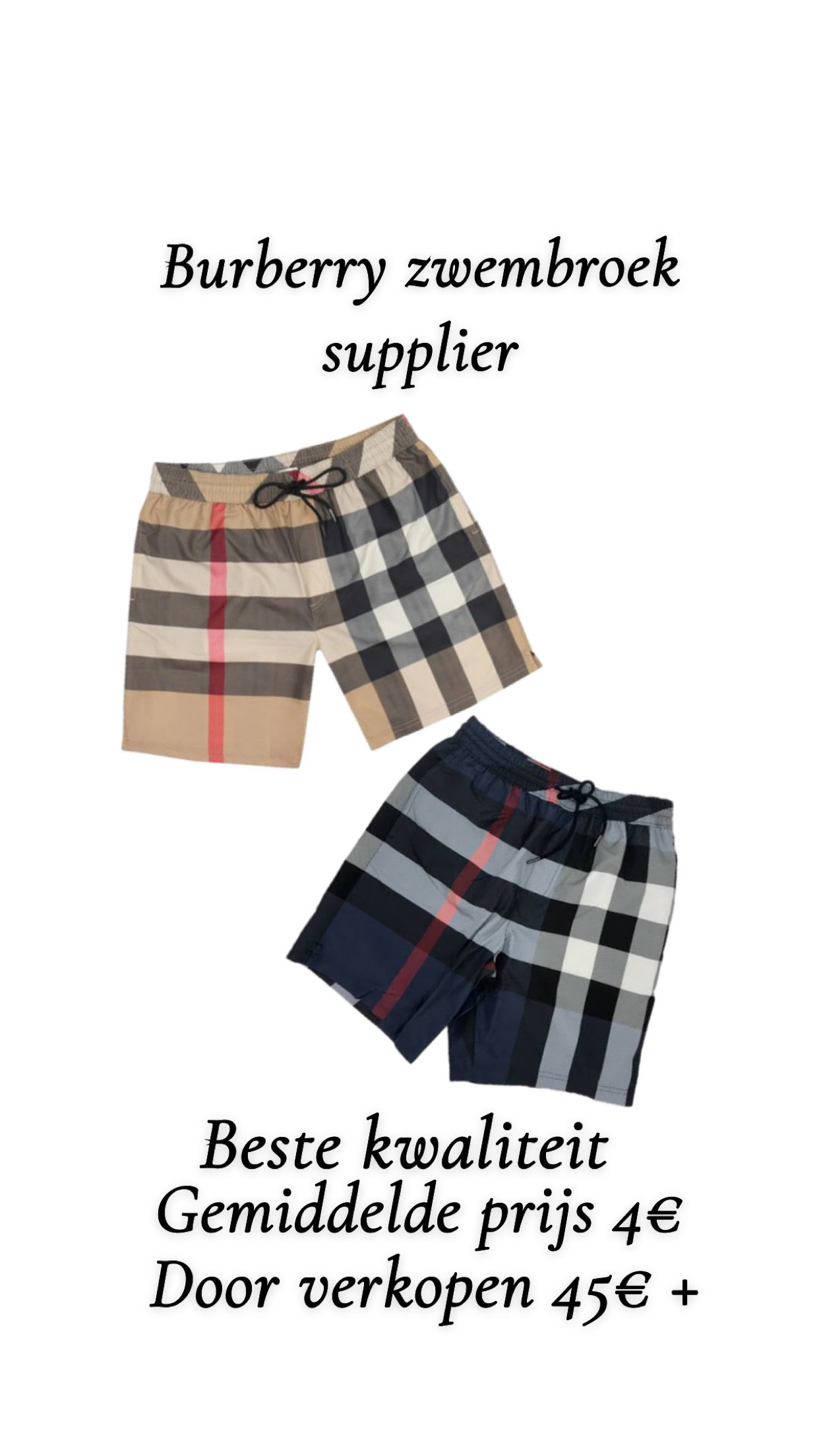 Burberry zwembroek supplier